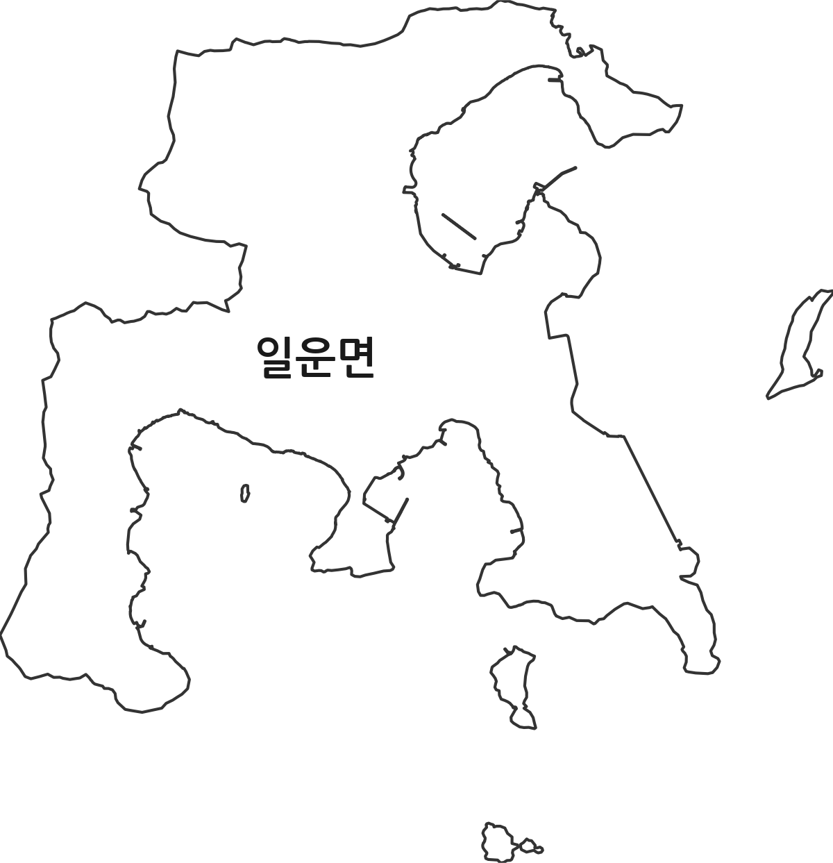 경상남도 거제시 일운면 법정동 행정구역 경계 지도
