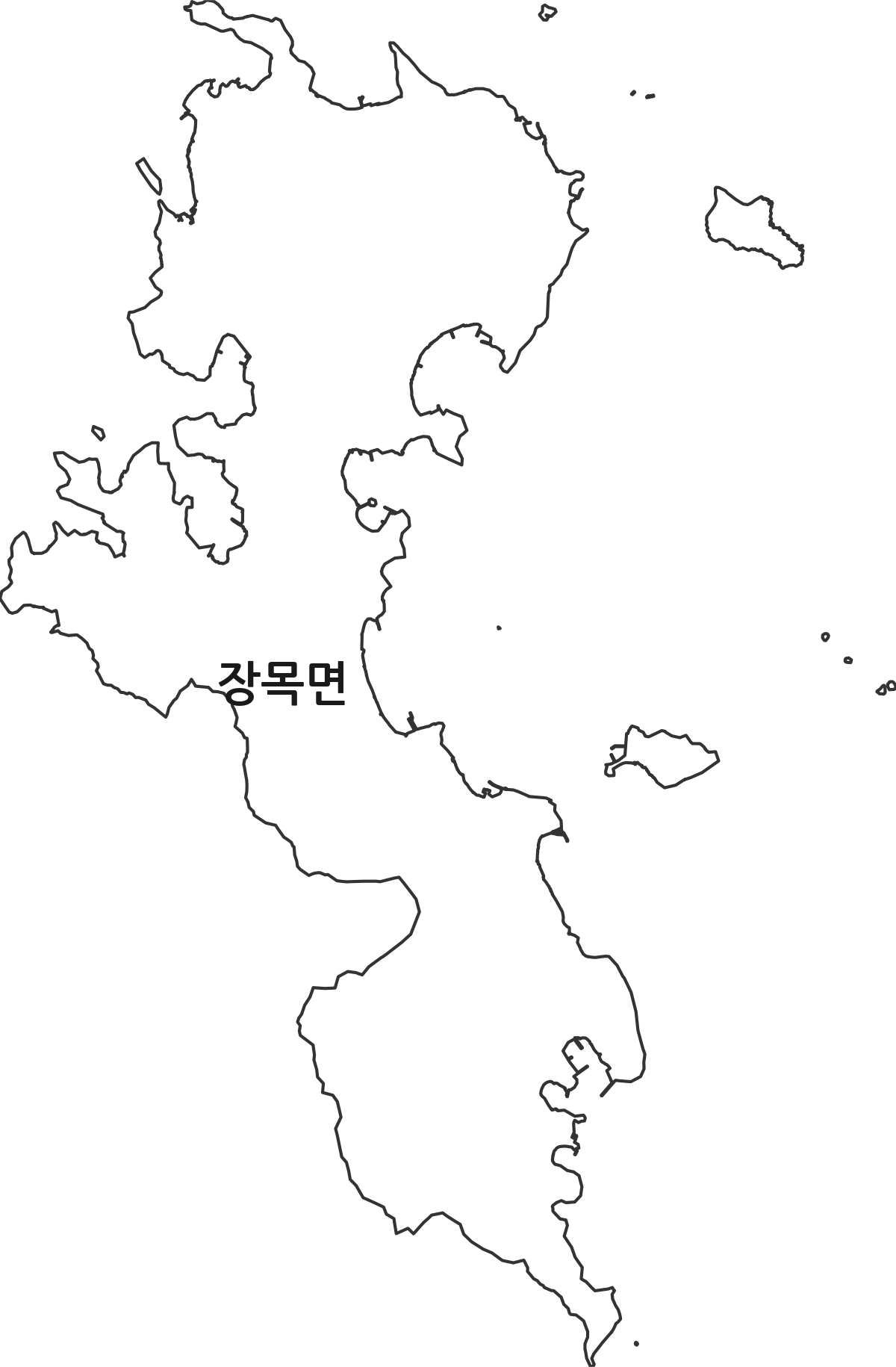 경상남도 거제시 장목면 법정동 행정구역 경계 지도