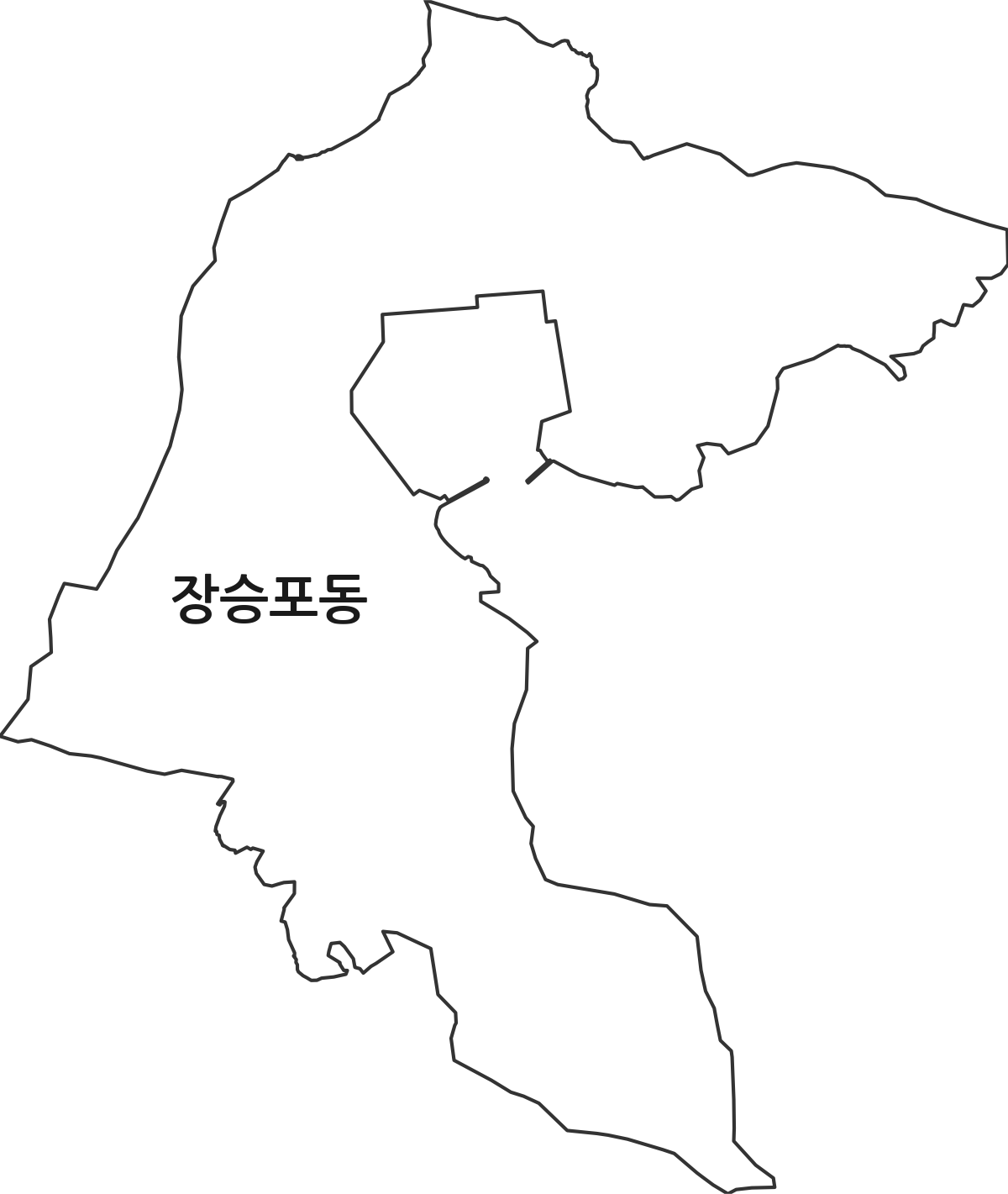 경상남도 거제시 장승포동 법정동 행정구역 경계 지도