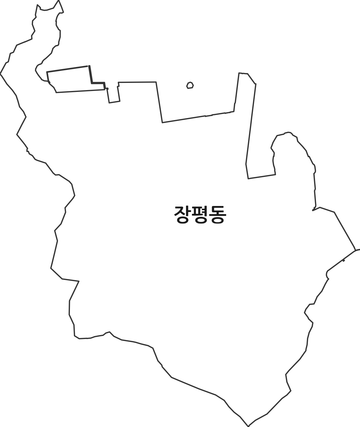 경상남도 거제시 장평동 법정동 행정구역 경계 지도