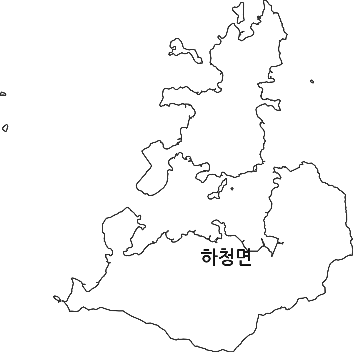 경상남도 거제시 하청면 법정동 행정구역 경계 지도