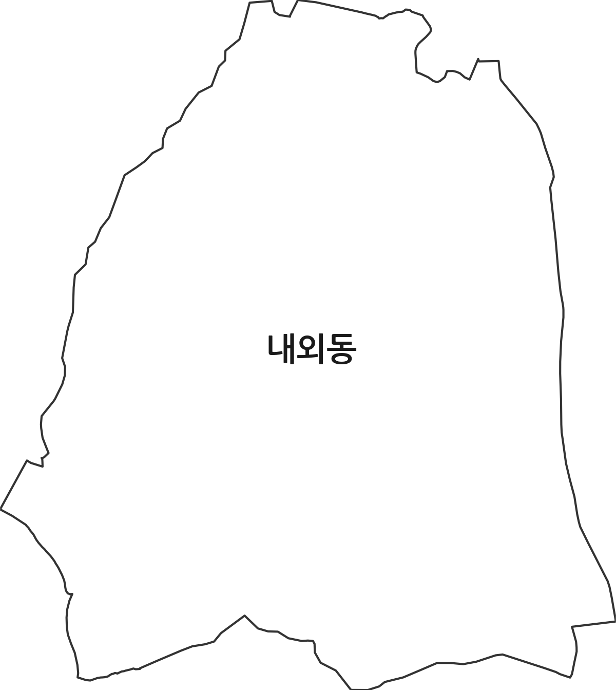 경상남도 김해시 내외동 행정동 행정구역 경계 지도
