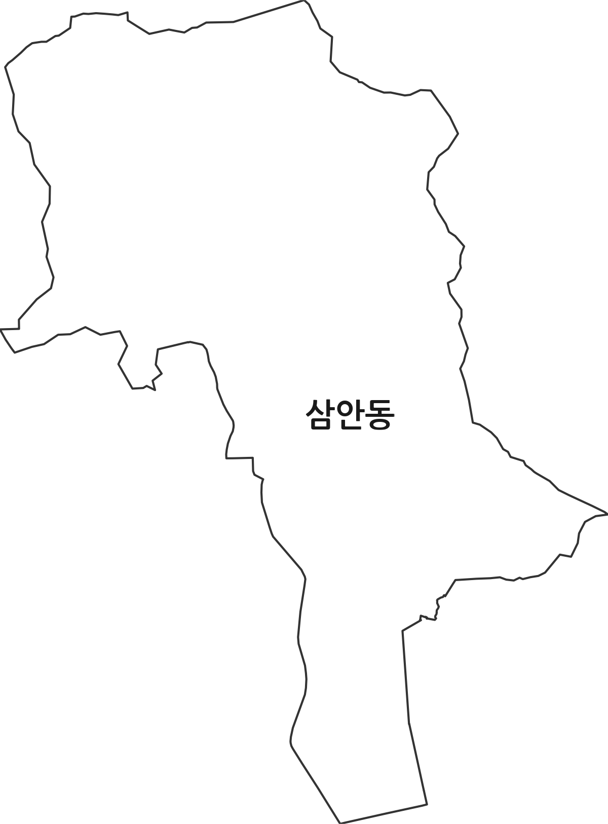 경상남도 김해시 삼안동 행정동 행정구역 경계 지도