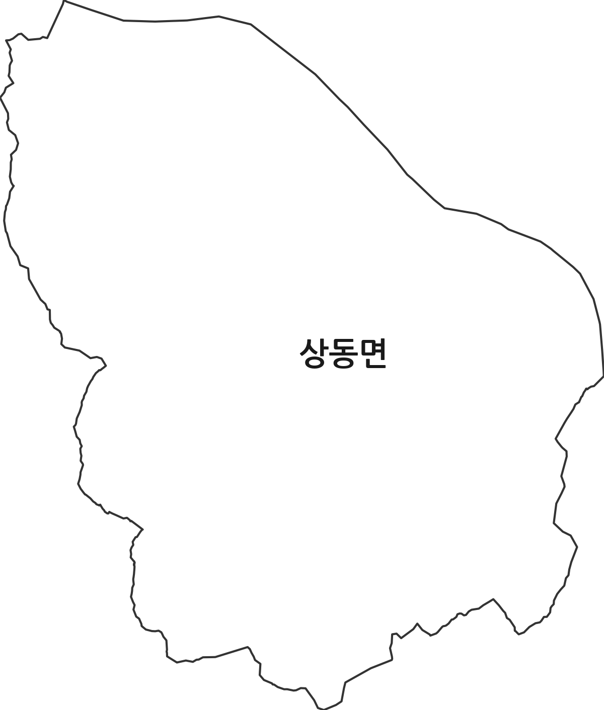경상남도 김해시 상동면 행정동 행정구역 경계 지도
