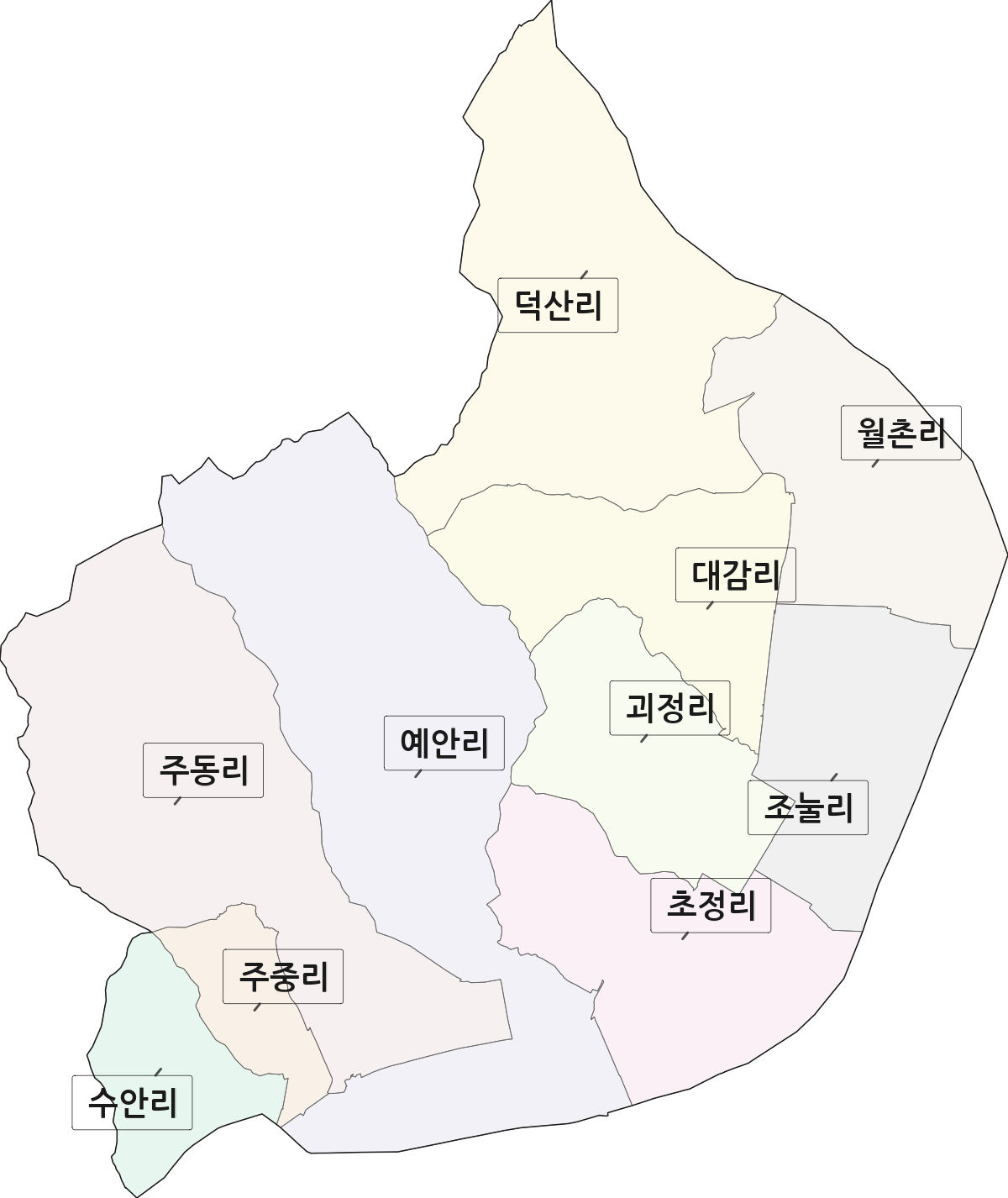 경상남도 김해시 대동면 법정동 리 구분 행정구역 경계 지도