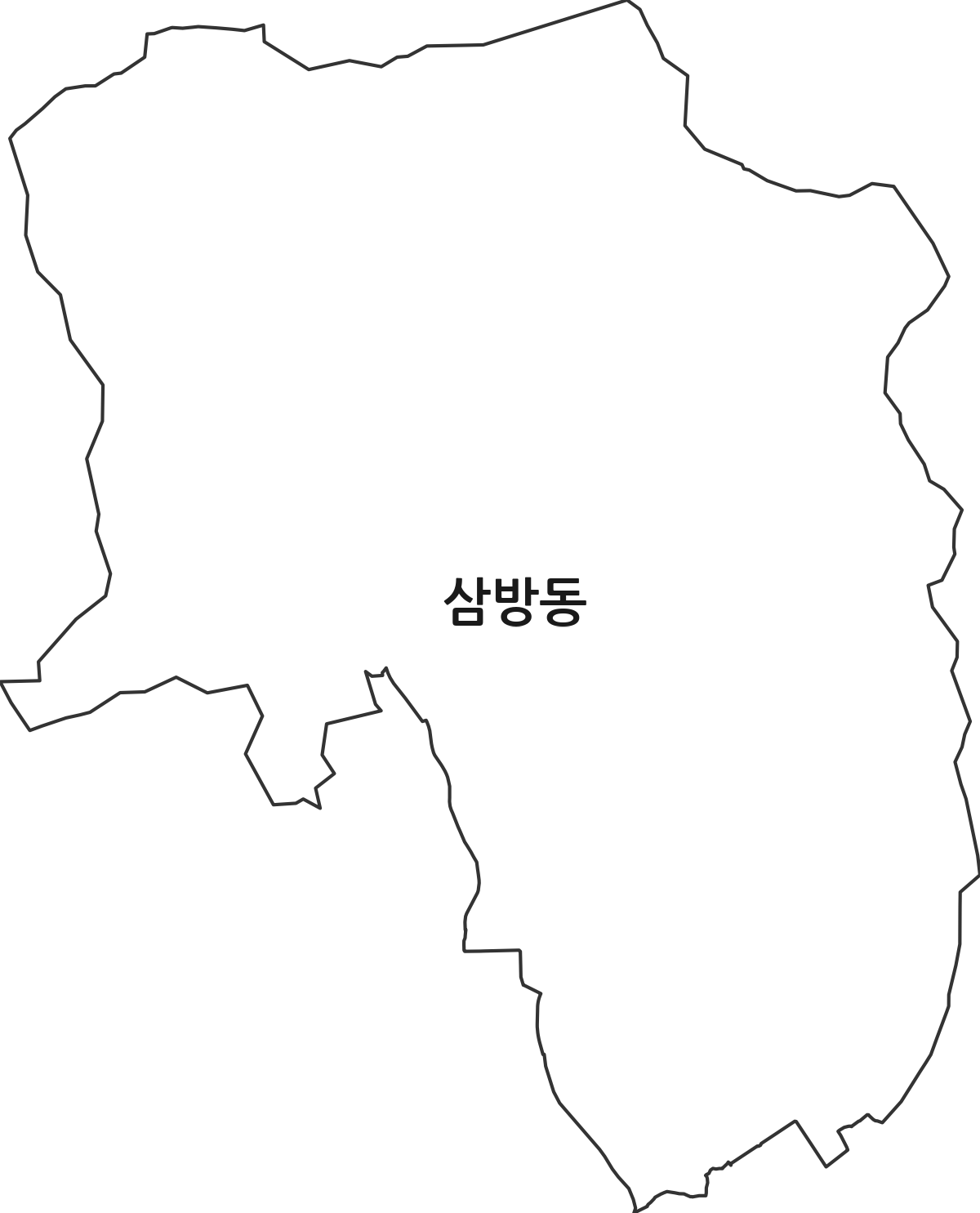 경상남도 김해시 삼방동 법정동 행정구역 경계 지도
