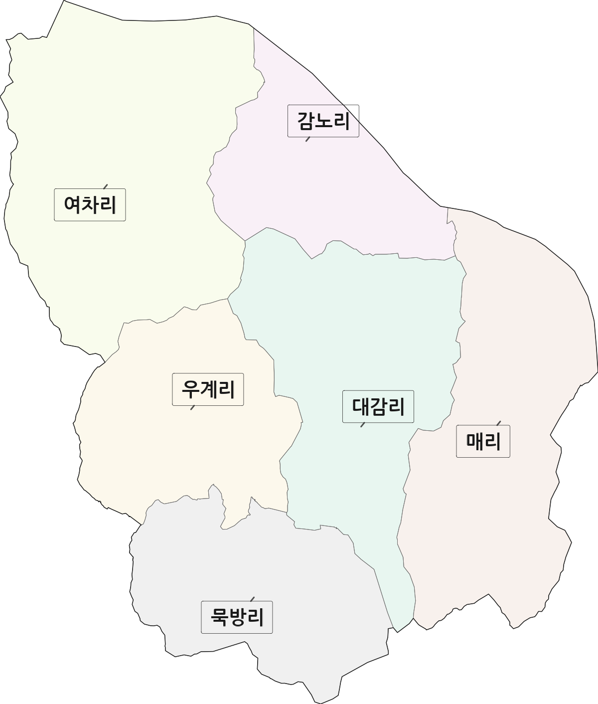 경상남도 김해시 상동면 법정동 리 구분 행정구역 경계 지도