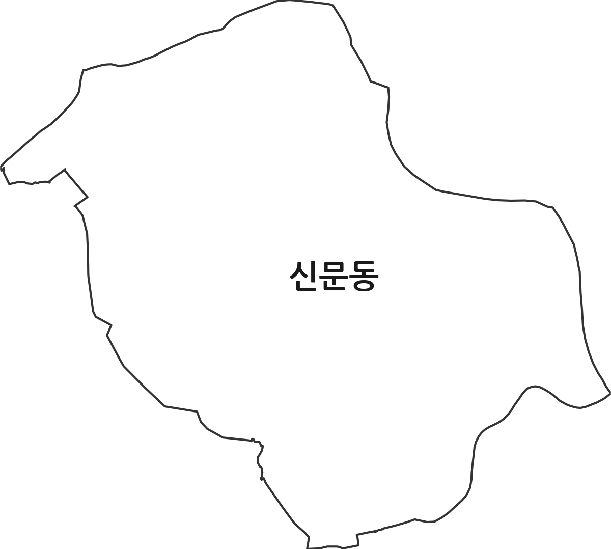 경상남도 김해시 신문동 법정동 행정구역 경계 지도