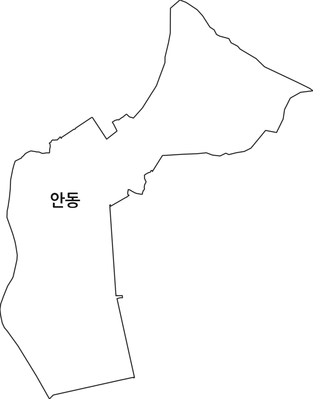 경상남도 김해시 안동 법정동 행정구역 경계 지도