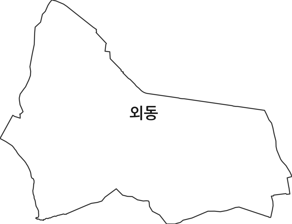 경상남도 김해시 외동 법정동 행정구역 경계 지도
