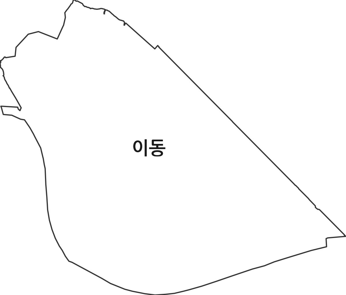 경상남도 김해시 이동 법정동 행정구역 경계 지도
