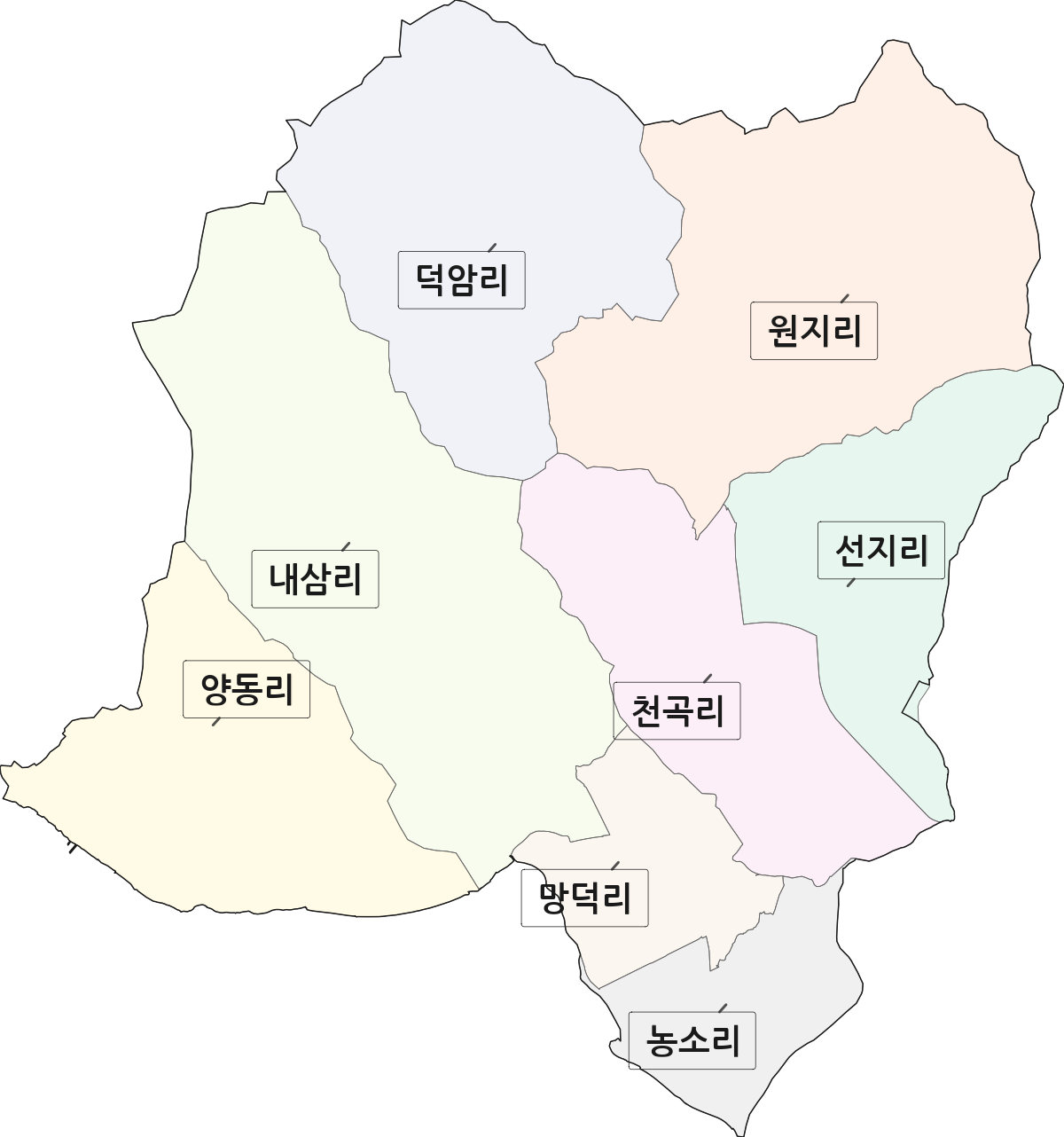 경상남도 김해시 주촌면 법정동 리 구분 행정구역 경계 지도