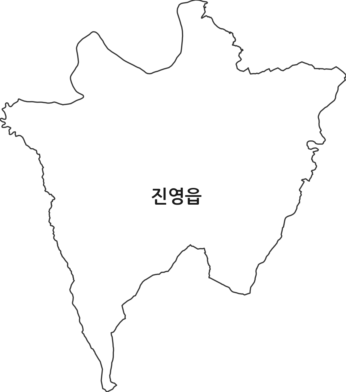 경상남도 김해시 진영읍 법정동 행정구역 경계 지도