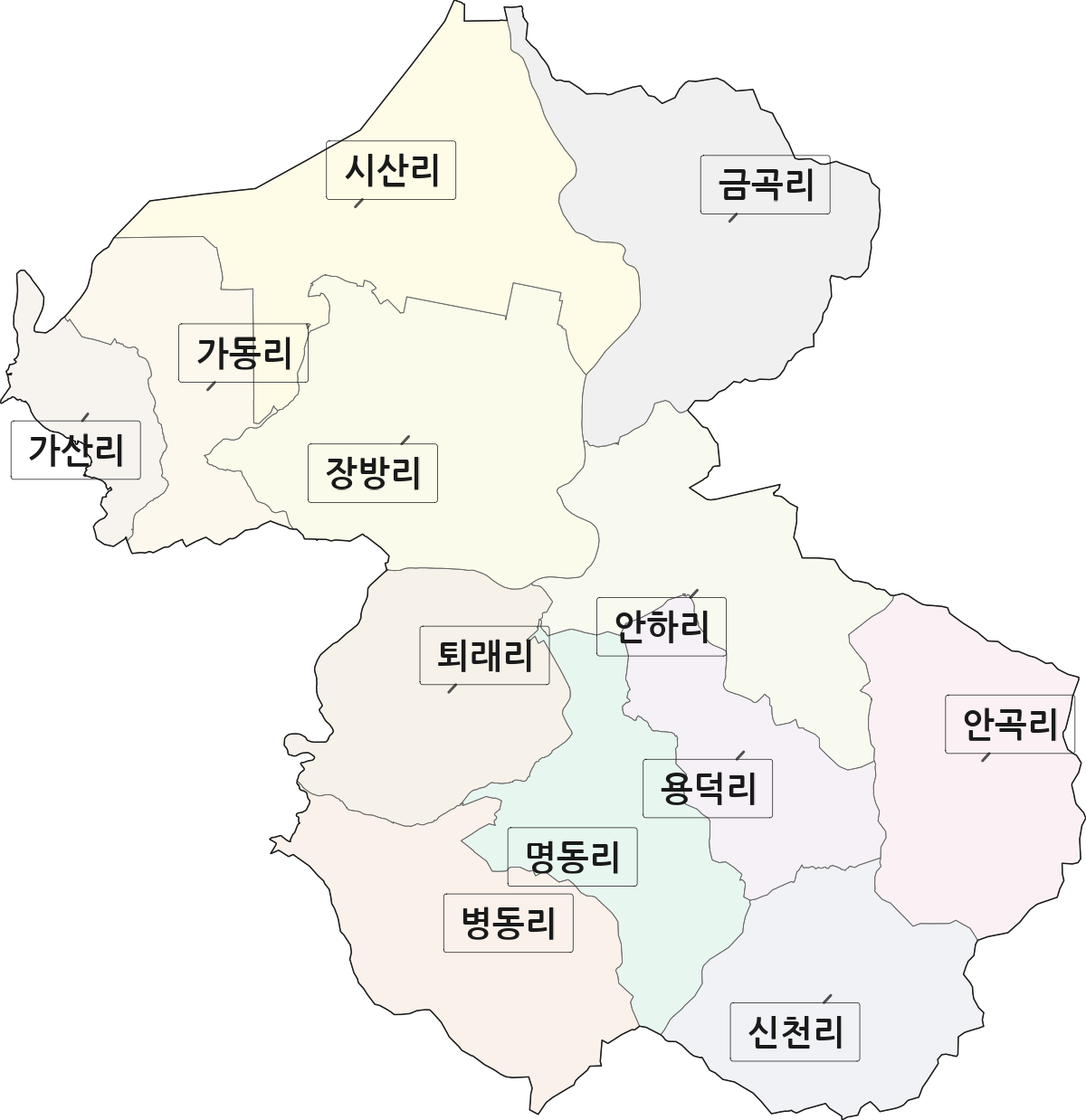 경상남도 김해시 한림면 법정동 리 구분 행정구역 경계 지도
