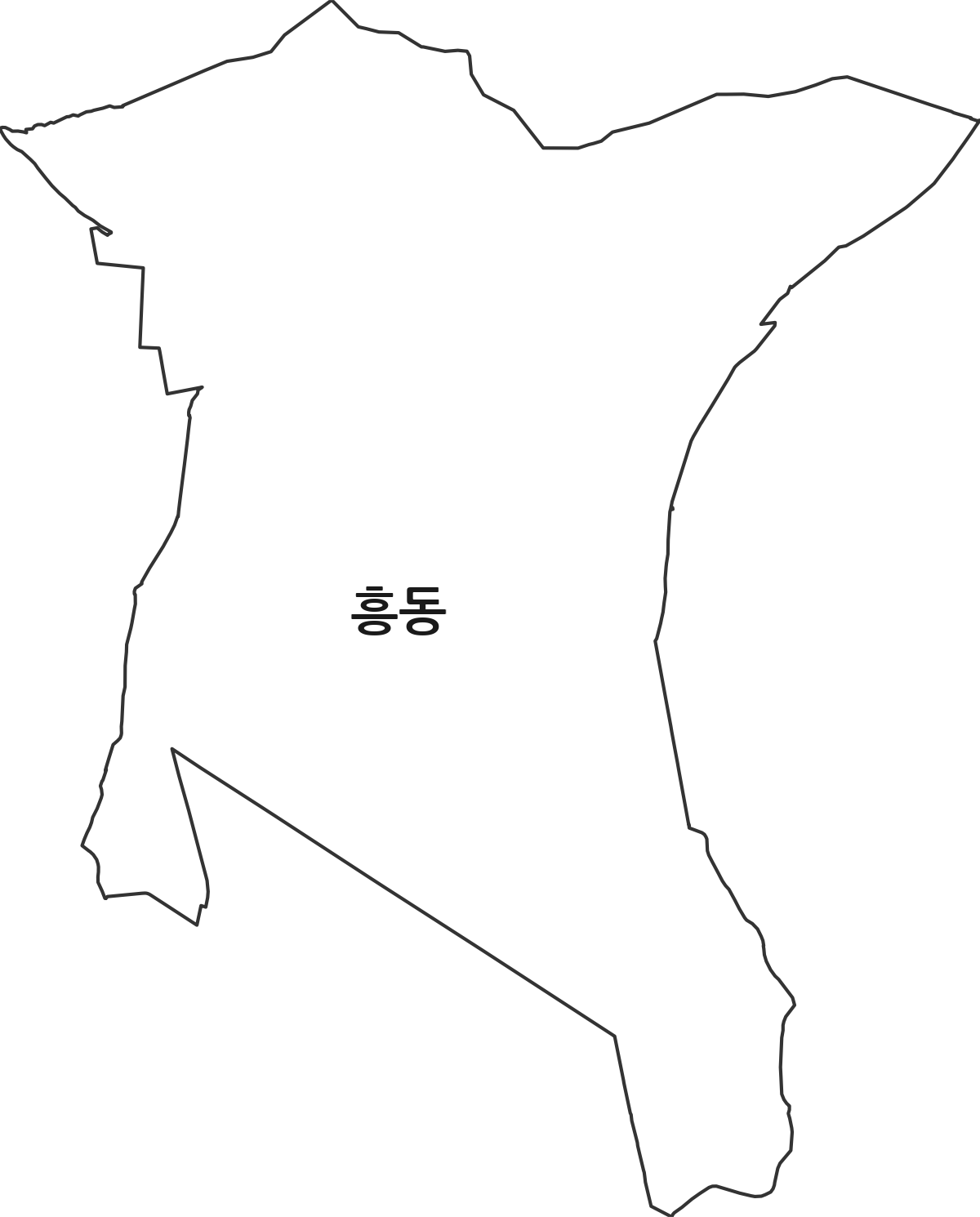 경상남도 김해시 흥동 법정동 행정구역 경계 지도