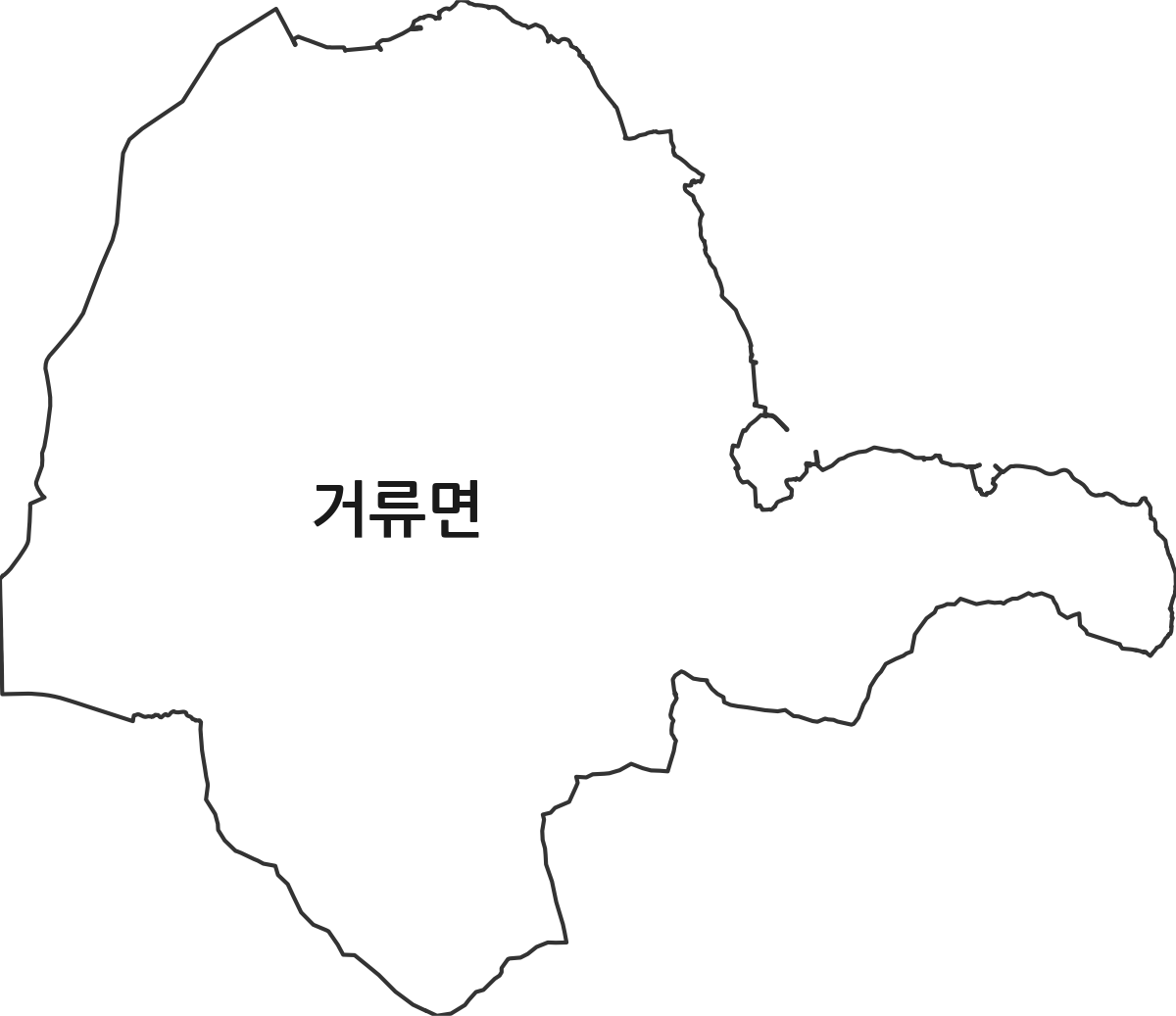 경상남도 고성군 거류면 행정동 행정구역 경계 지도