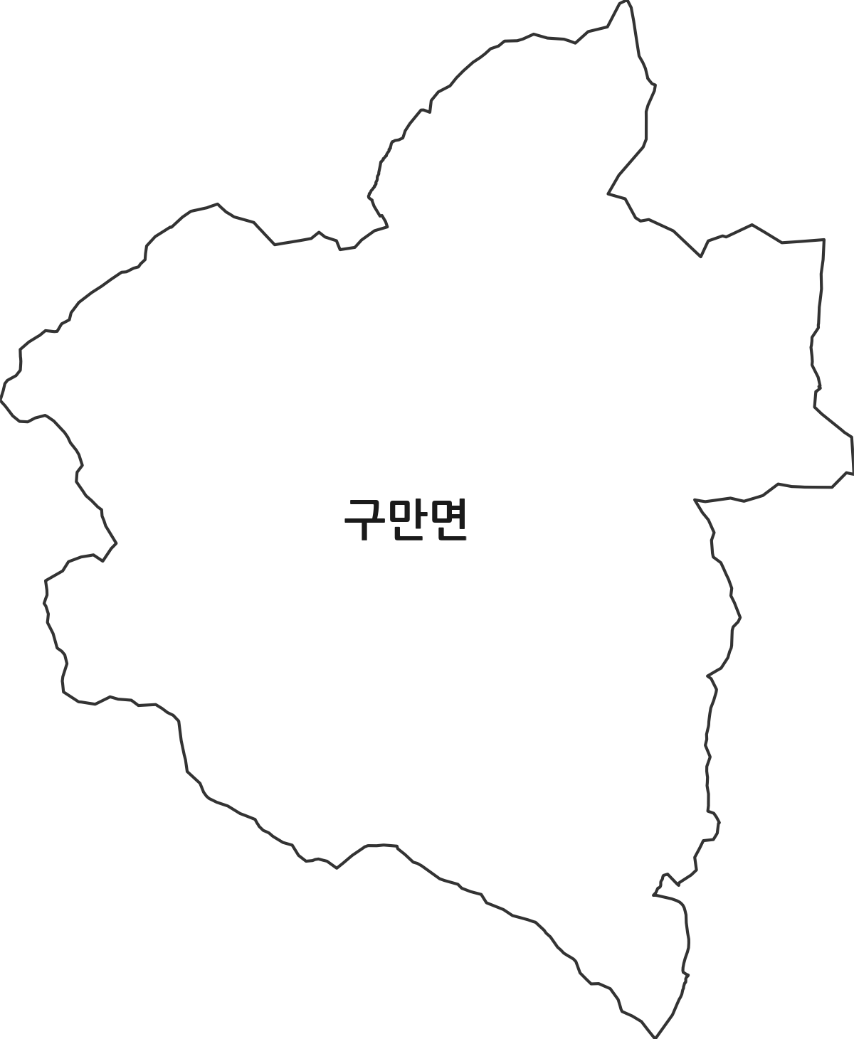 경상남도 고성군 구만면 행정동 행정구역 경계 지도