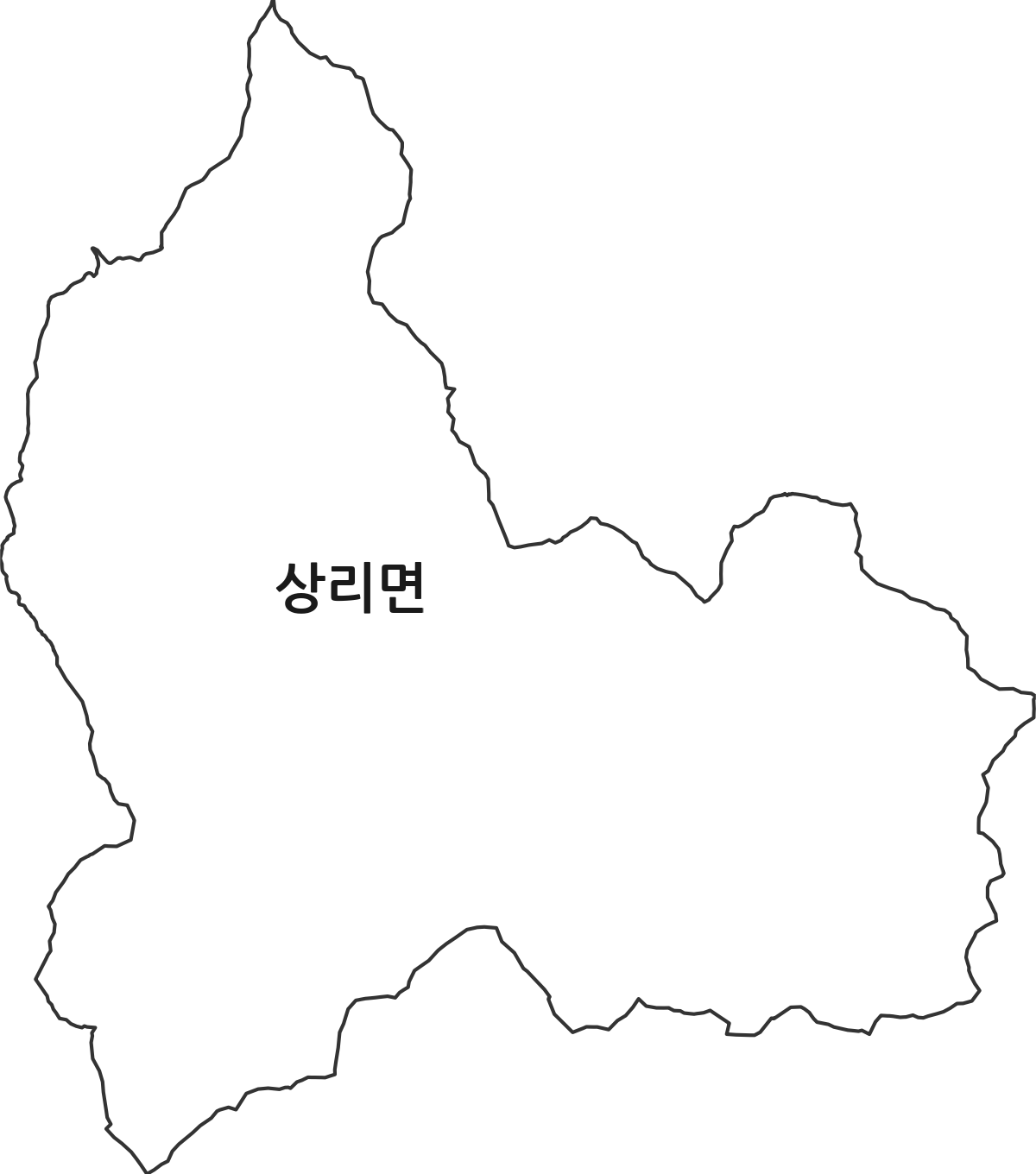 경상남도 고성군 상리면 행정동 행정구역 경계 지도
