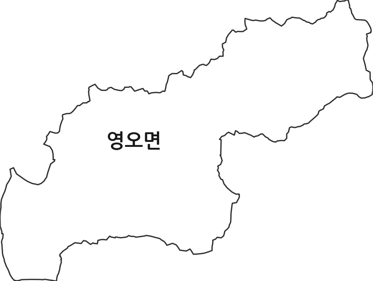 경상남도 고성군 영오면 행정동 행정구역 경계 지도