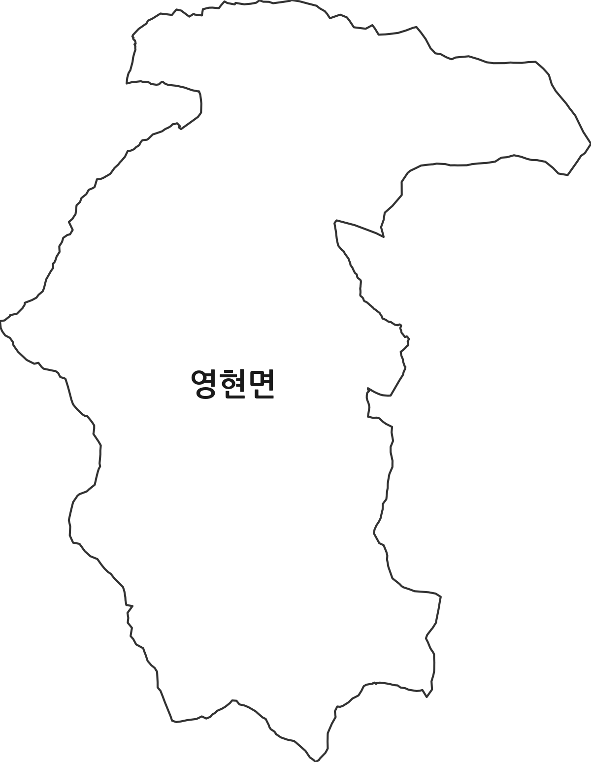 경상남도 고성군 영현면 행정동 행정구역 경계 지도