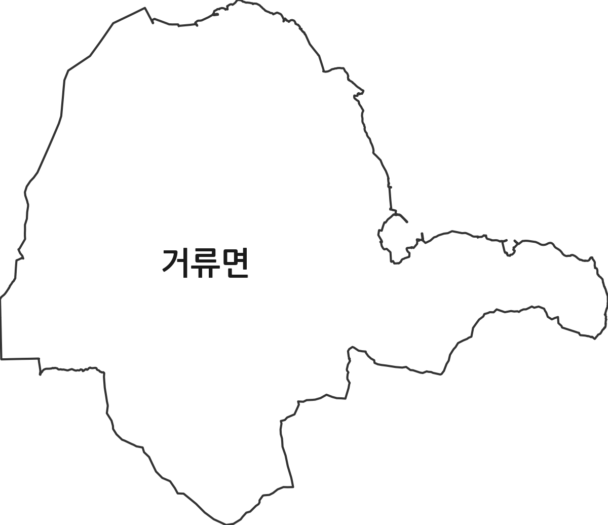 경상남도 고성군 거류면 법정동 행정구역 경계 지도