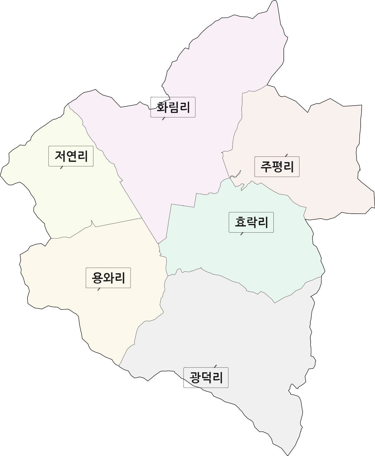 경상남도 고성군 구만면 법정동 리 구분 행정구역 경계 지도