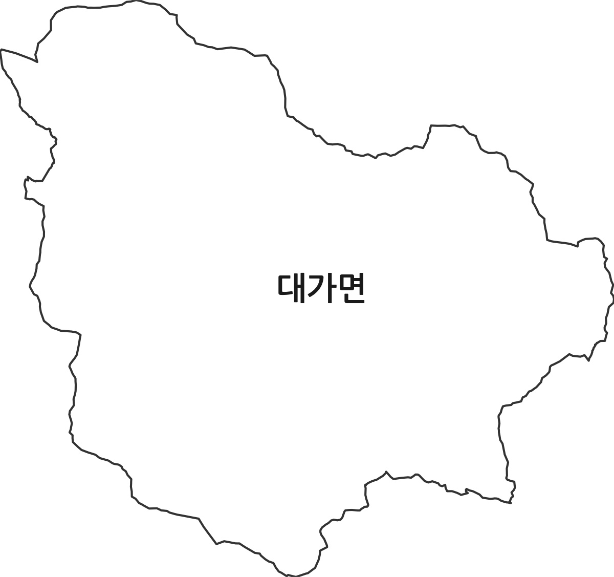 경상남도 고성군 대가면 법정동 행정구역 경계 지도