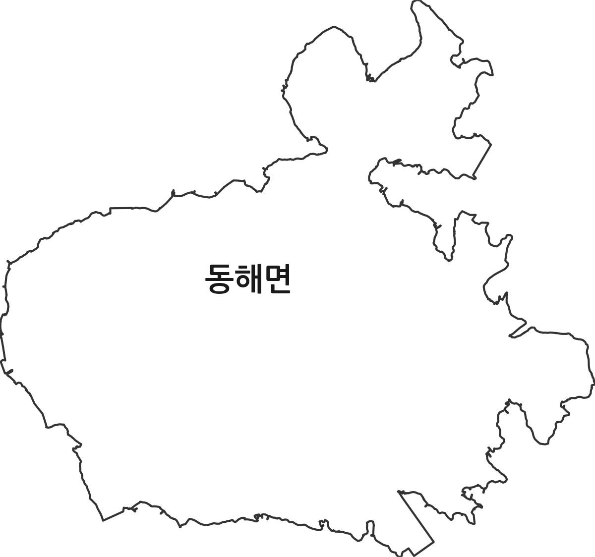 경상남도 고성군 동해면 법정동 행정구역 경계 지도