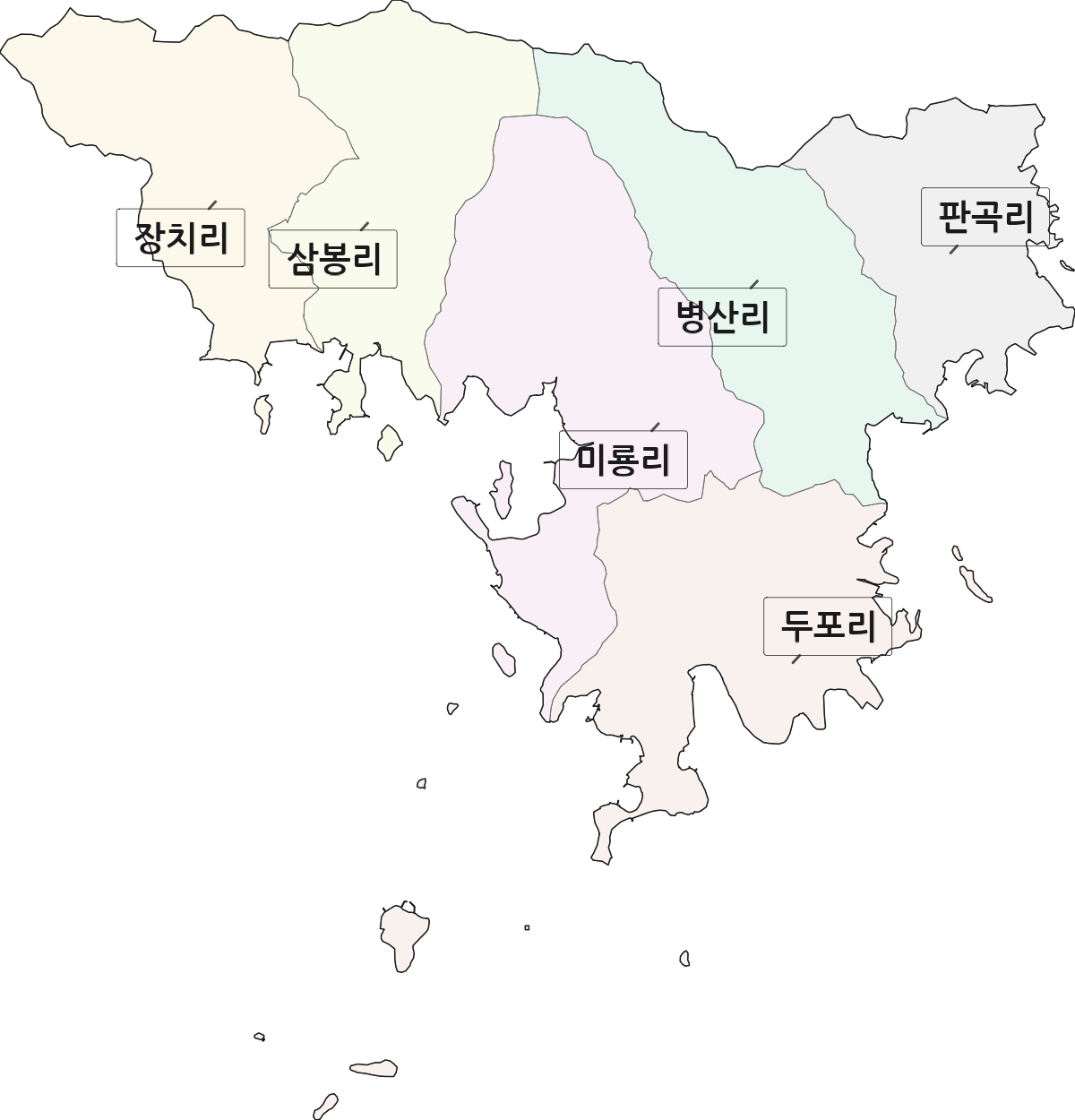 경상남도 고성군 삼산면 법정동 리 구분 행정구역 경계 지도