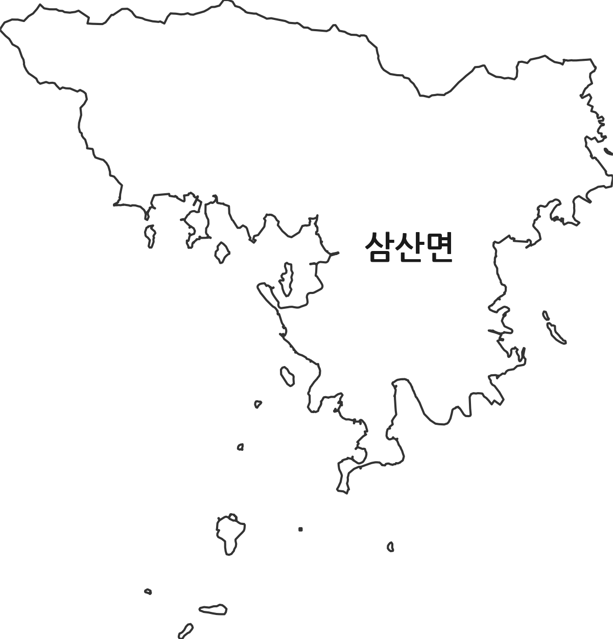 경상남도 고성군 삼산면 법정동 행정구역 경계 지도