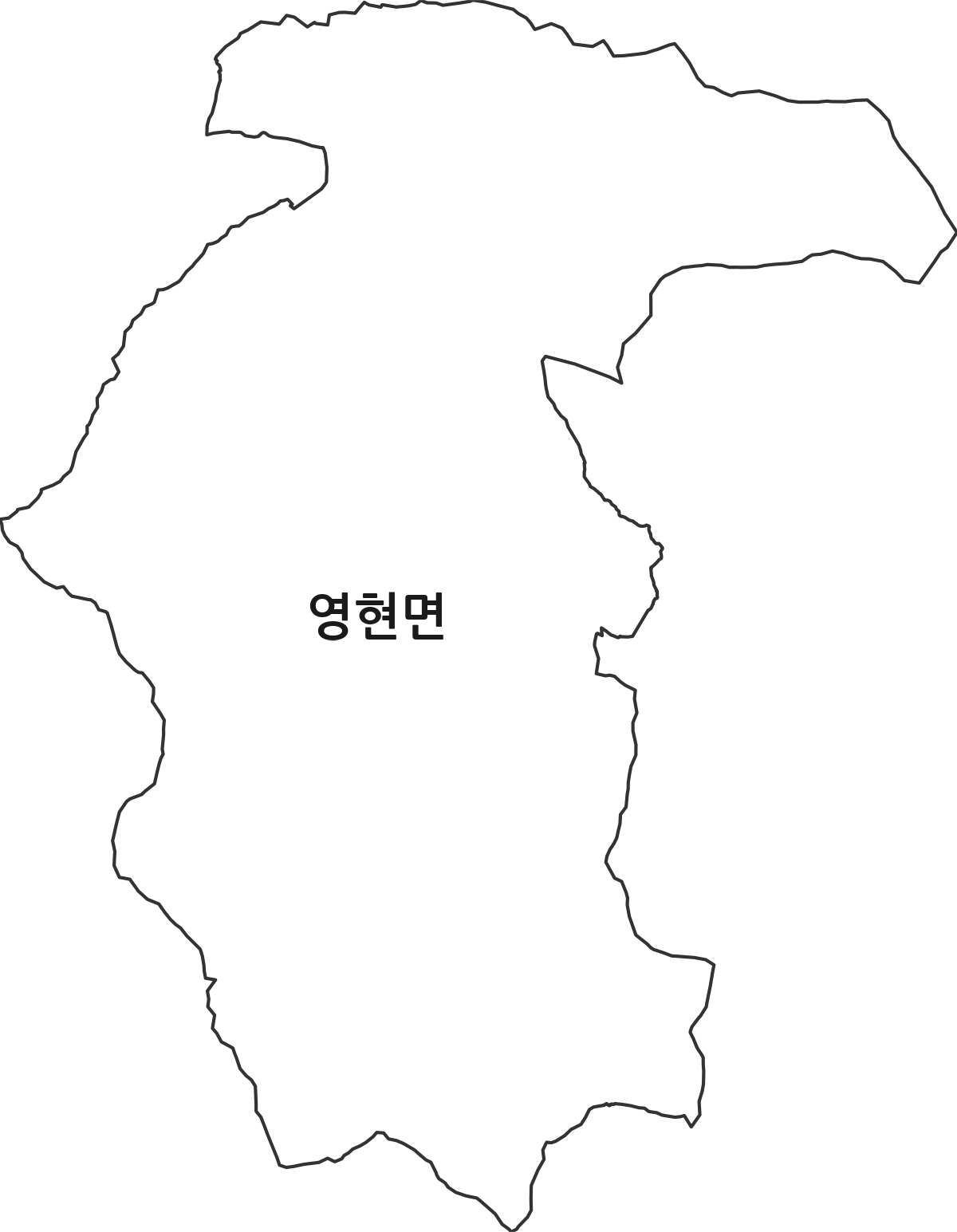 경상남도 고성군 영현면 법정동 행정구역 경계 지도