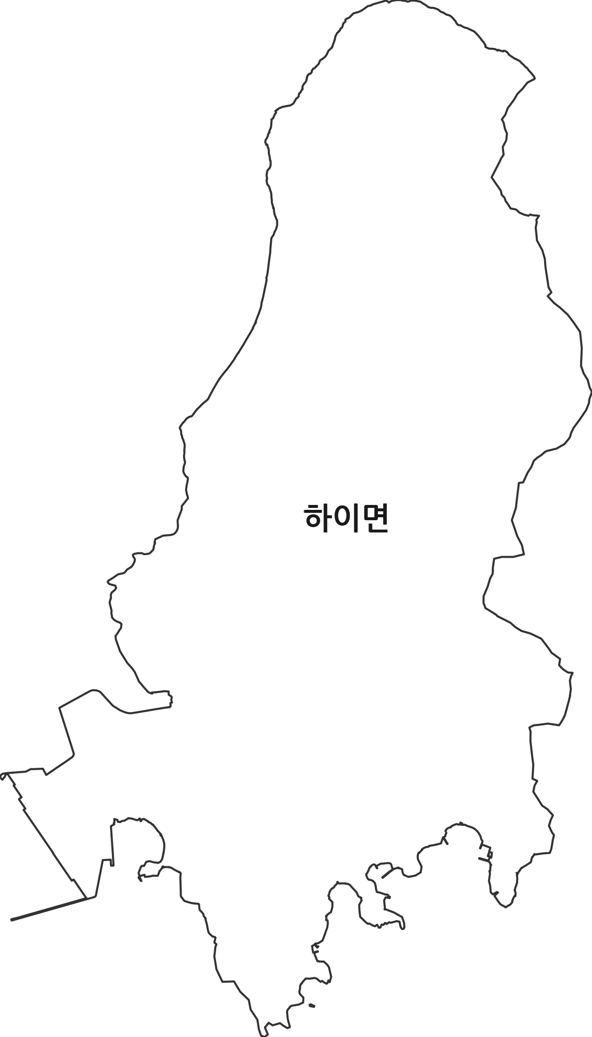 경상남도 고성군 하이면 법정동 행정구역 경계 지도