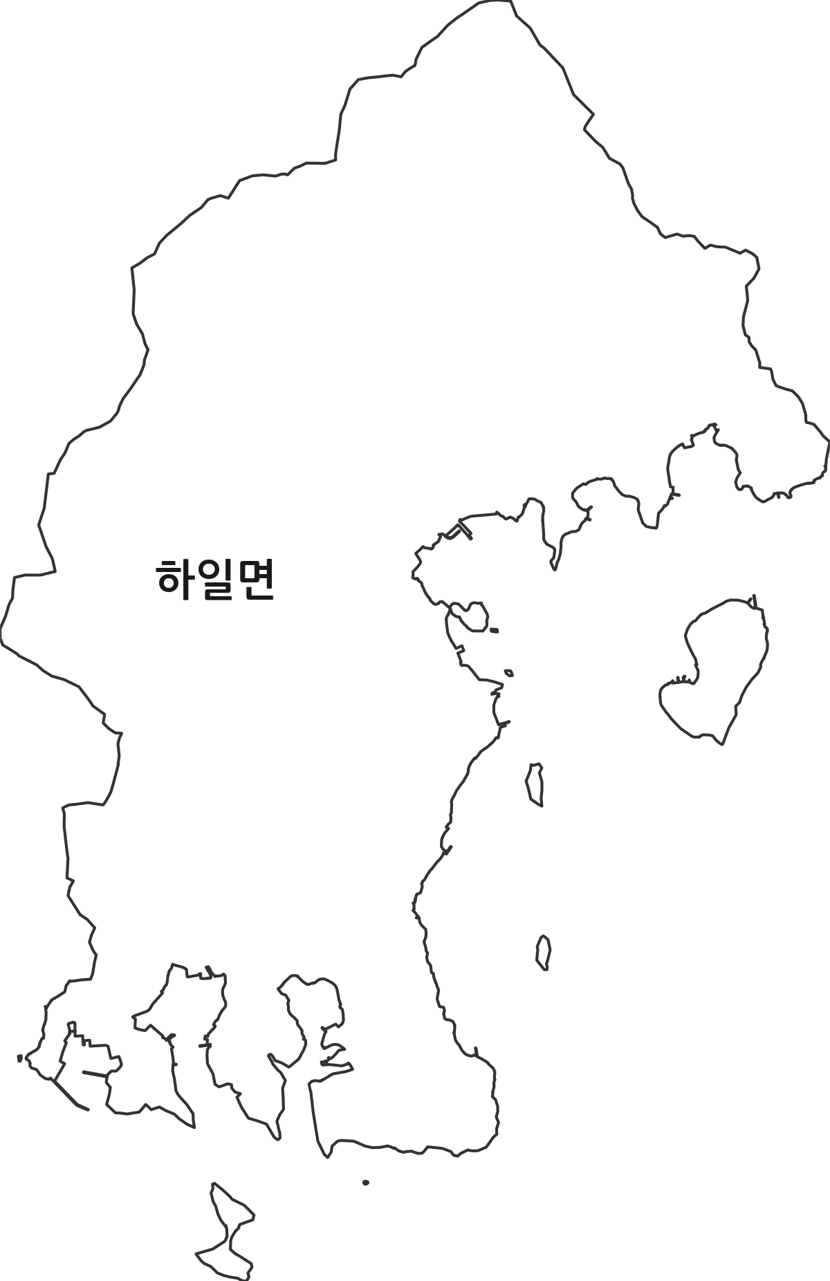 경상남도 고성군 하일면 법정동 행정구역 경계 지도