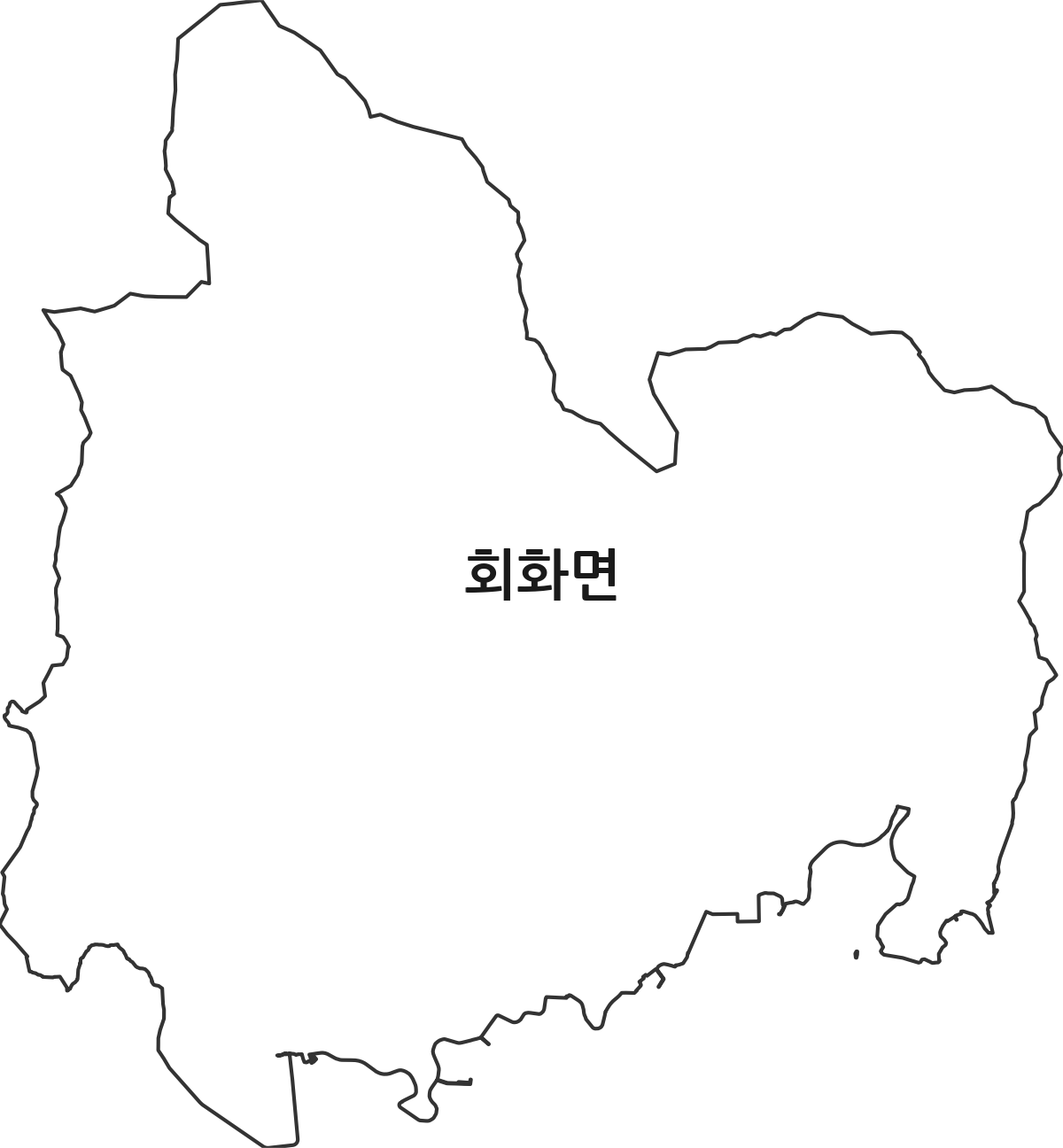 경상남도 고성군 회화면 법정동 행정구역 경계 지도