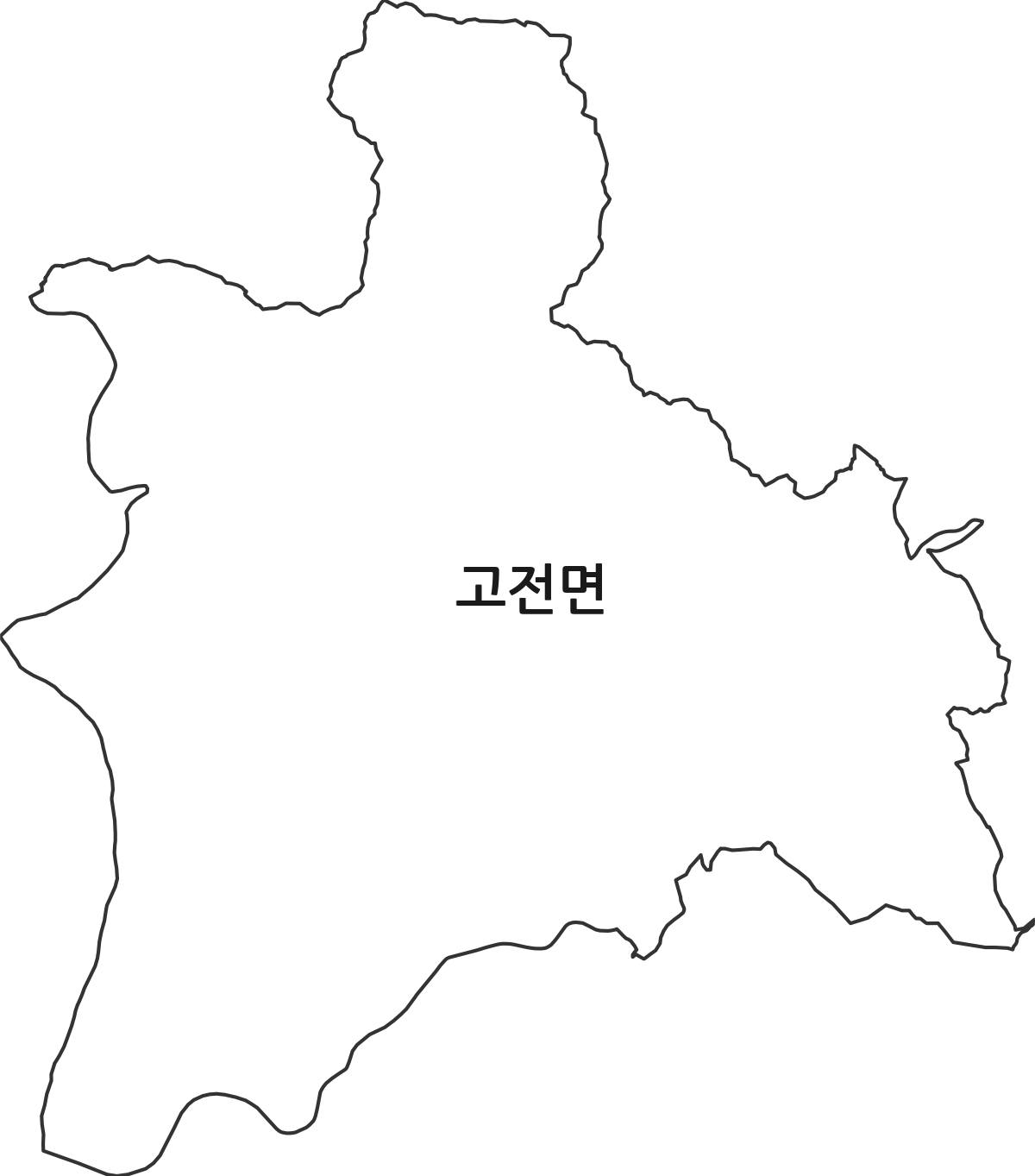 경상남도 하동군 고전면 행정동 행정구역 경계 지도