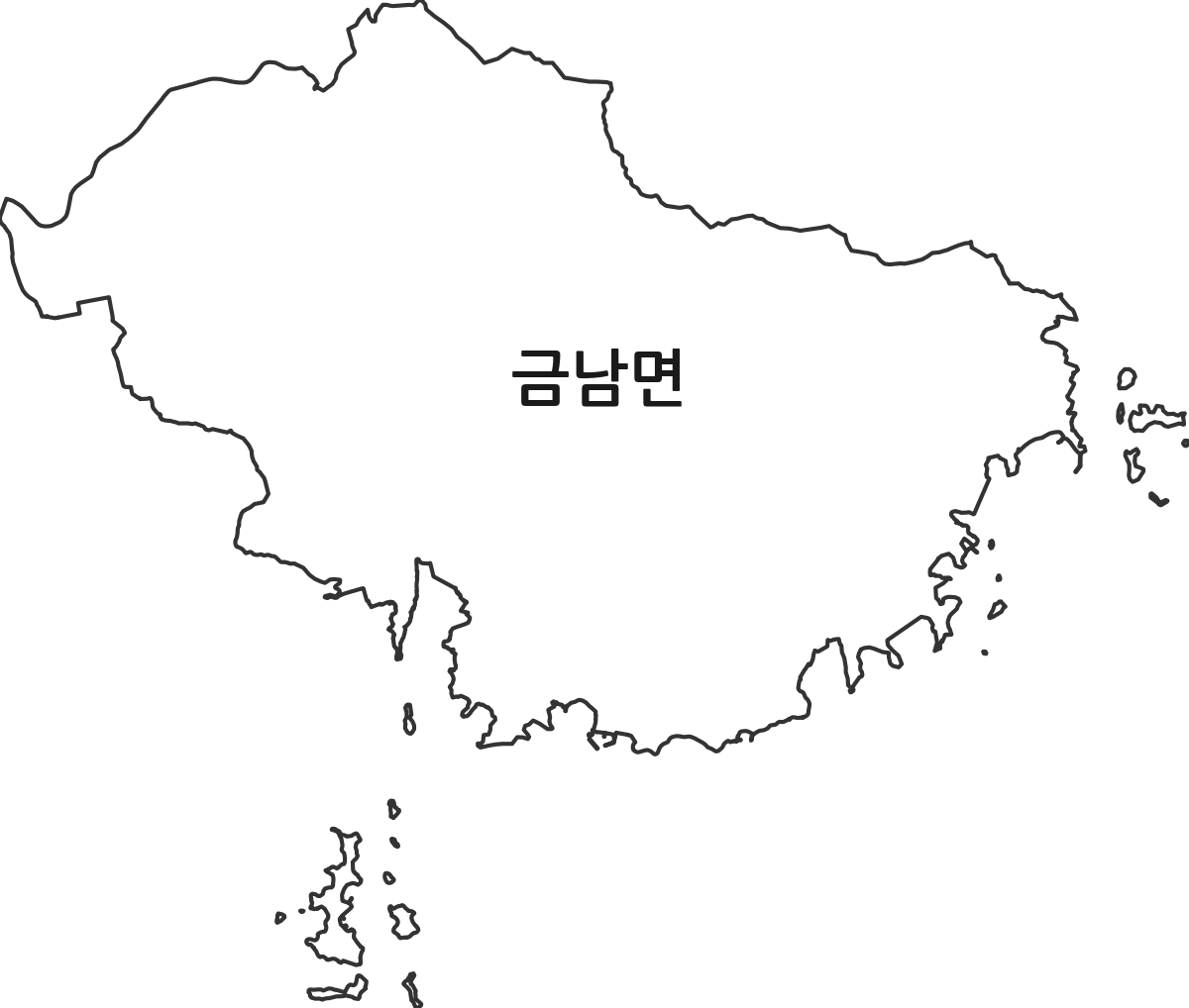 경상남도 하동군 금남면 행정동 행정구역 경계 지도