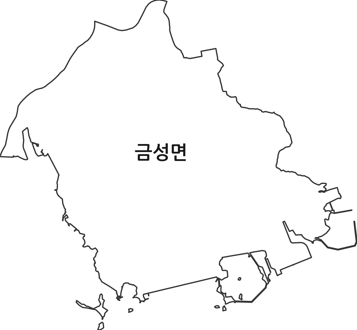 경상남도 하동군 금성면 행정동 행정구역 경계 지도