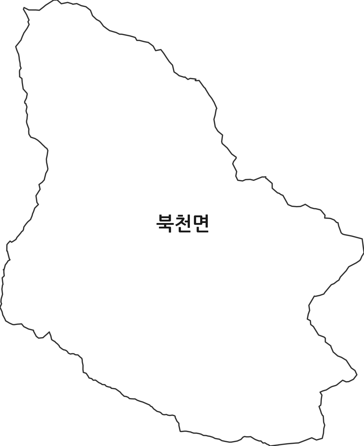 경상남도 하동군 북천면 행정동 행정구역 경계 지도