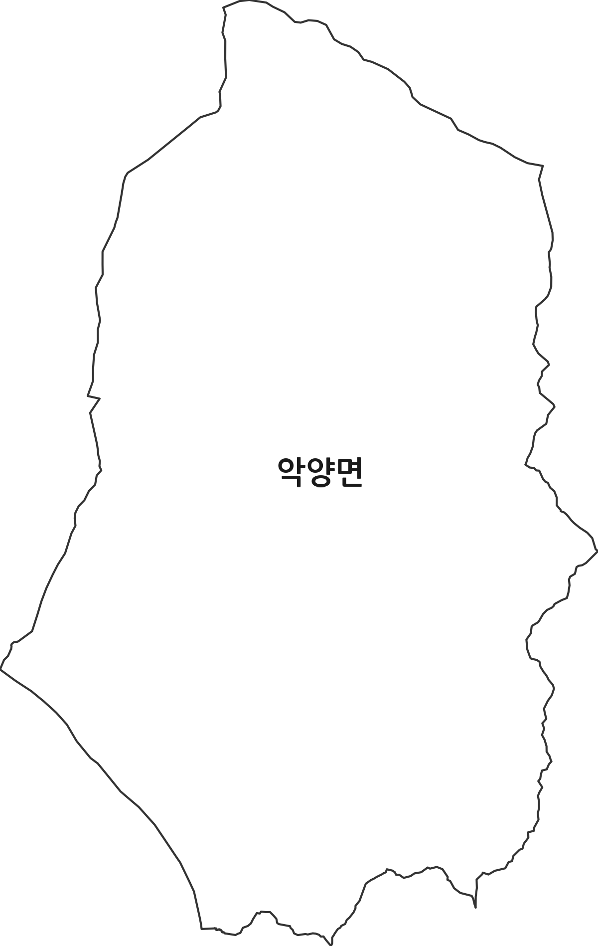 경상남도 하동군 악양면 행정동 행정구역 경계 지도