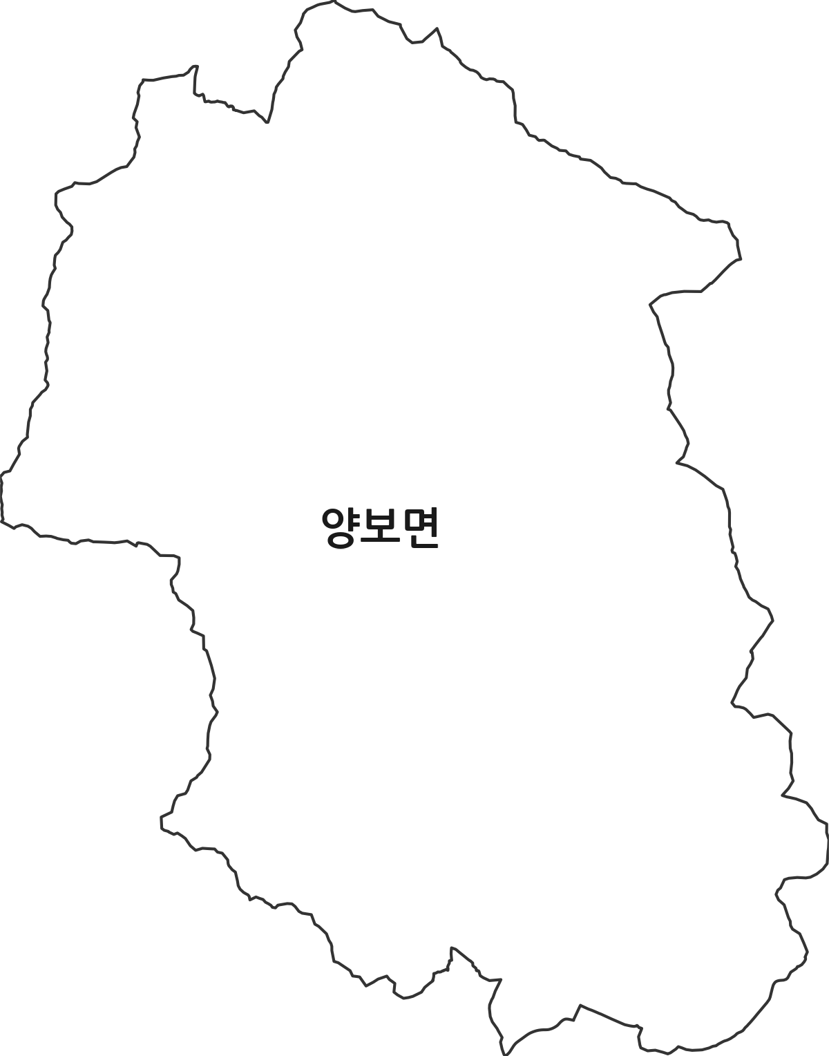 경상남도 하동군 양보면 행정동 행정구역 경계 지도