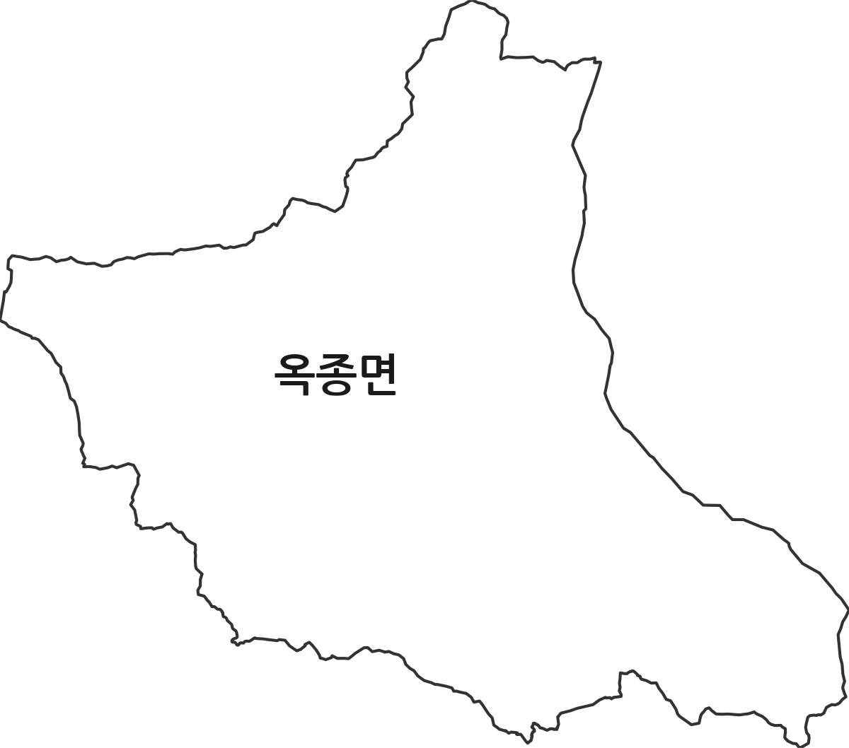경상남도 하동군 옥종면 행정동 행정구역 경계 지도