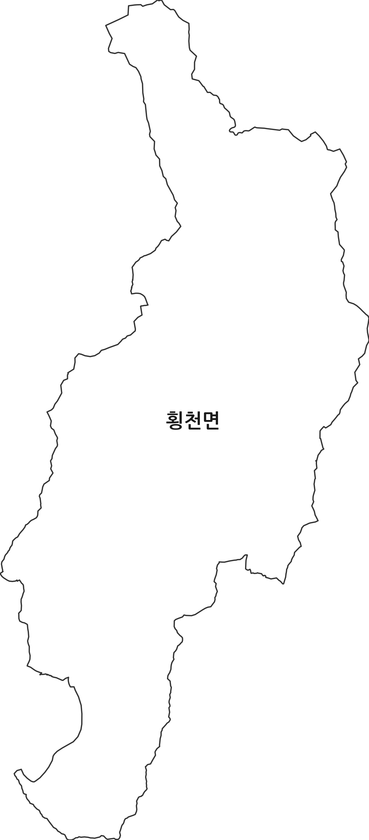 경상남도 하동군 횡천면 행정동 행정구역 경계 지도