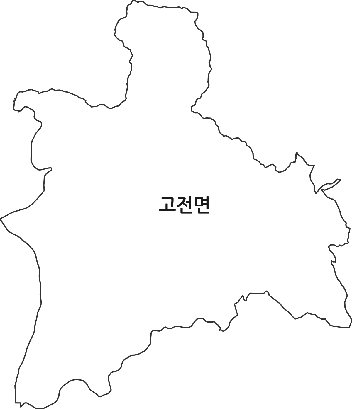 경상남도 하동군 고전면 법정동 행정구역 경계 지도