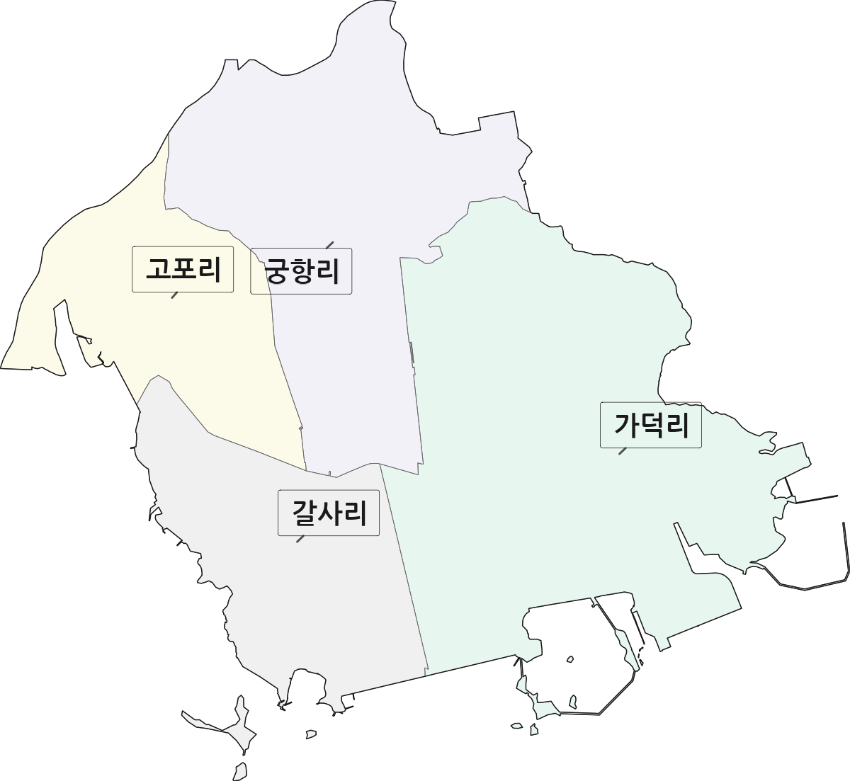 경상남도 하동군 금성면 법정동 리 구분 행정구역 경계 지도