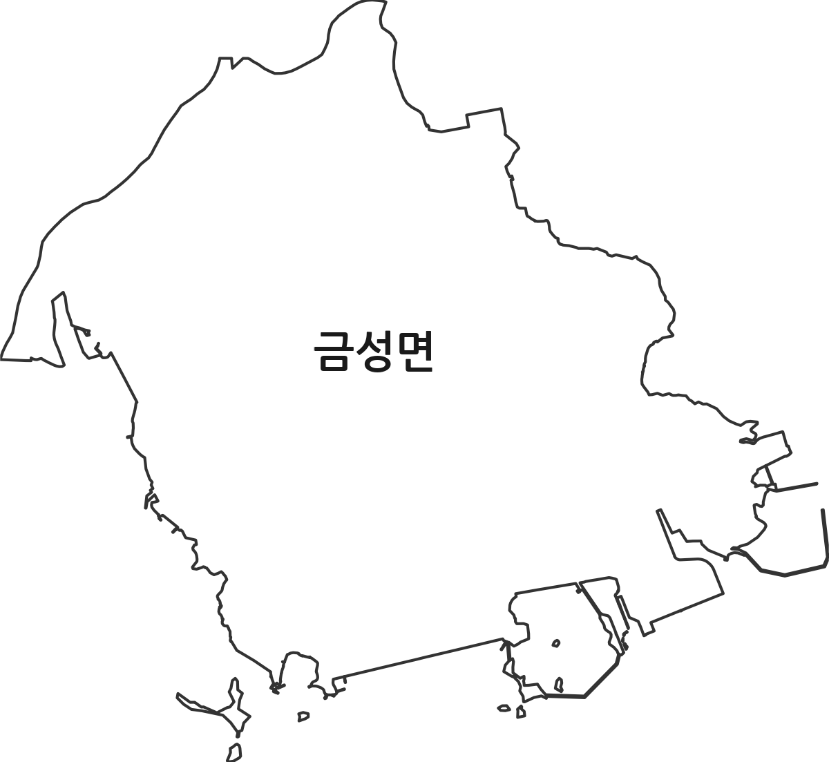 경상남도 하동군 금성면 법정동 행정구역 경계 지도