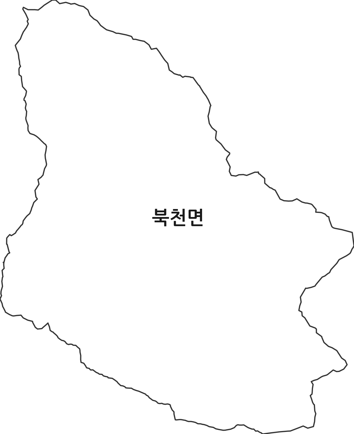 경상남도 하동군 북천면 법정동 행정구역 경계 지도