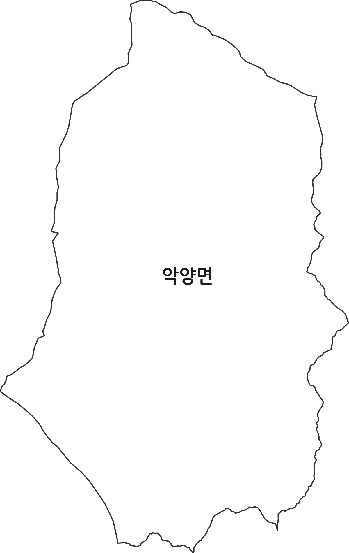 경상남도 하동군 악양면 법정동 행정구역 경계 지도