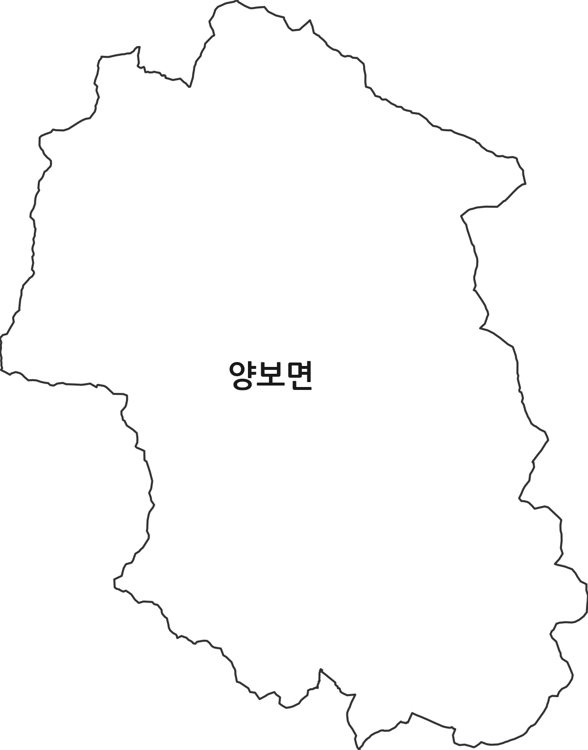 경상남도 하동군 양보면 법정동 행정구역 경계 지도