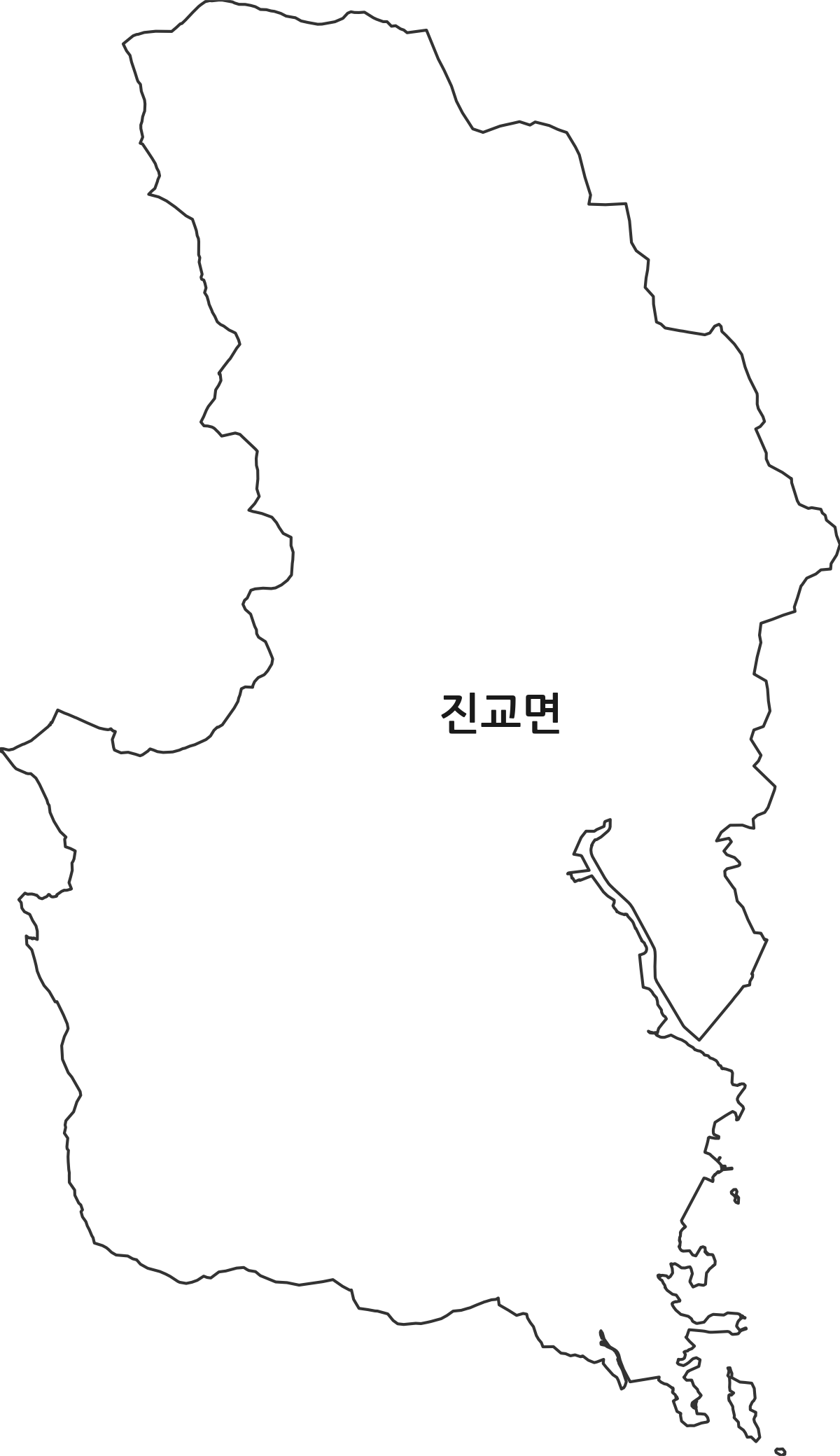 경상남도 하동군 진교면 법정동 행정구역 경계 지도
