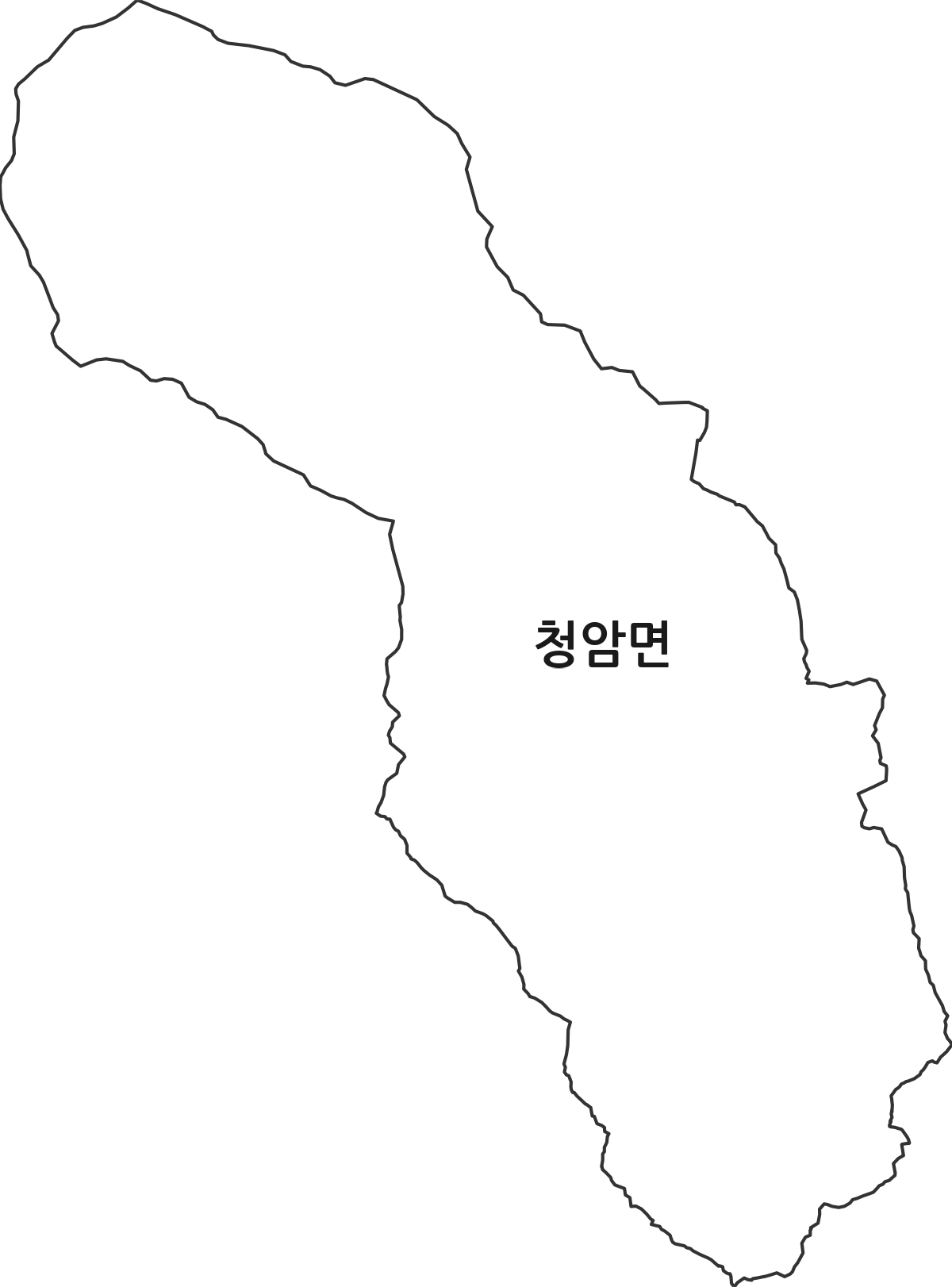 경상남도 하동군 청암면 법정동 행정구역 경계 지도